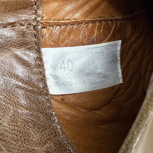 Sergio Tomani Womens Boots 9 9.5 EU 40 Brown Leather Lace Up Block Heel - Picture 10 of 11